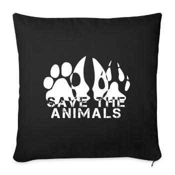 SAUVEZ LES ANIMAUX - Housse de coussin décorative 45 x 45 cm - noir - Devant