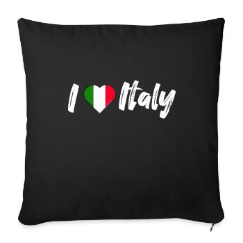 I love Italy Italy saying with heart vacation - Sofa pillowcase 17,3'' x 17,3'' (45 x 45 cm) - black - Front