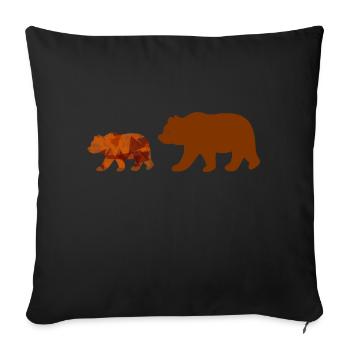 Bear walking - Sofa pillowcase 17,3'' x 17,3'' (45 x 45 cm) - black - Front