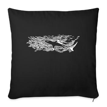 Shark Surface Silhouette - Sofa pillowcase 17,3'' x 17,3'' (45 x 45 cm) - black - Front