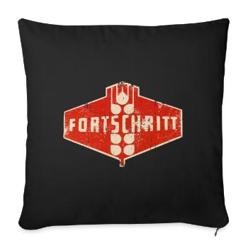 DDR Fortschritt Traktor - Landmaschinen - Sofakissenbezug 45 x 45 cm - Schwarz - Vorne