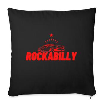 Rockabilly - Sofakissenbezug 45 x 45 cm - Schwarz - Vorne