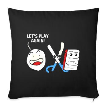 Scissors Stone Paper - Sofa pillowcase 17,3'' x 17,3'' (45 x 45 cm) - black - Front