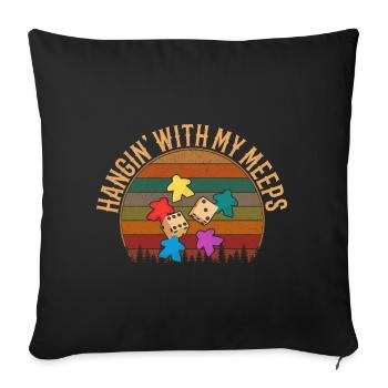 Hanging With My Meeps, funny board game - Sofa pillowcase 17,3'' x 17,3'' (45 x 45 cm) - black - Front