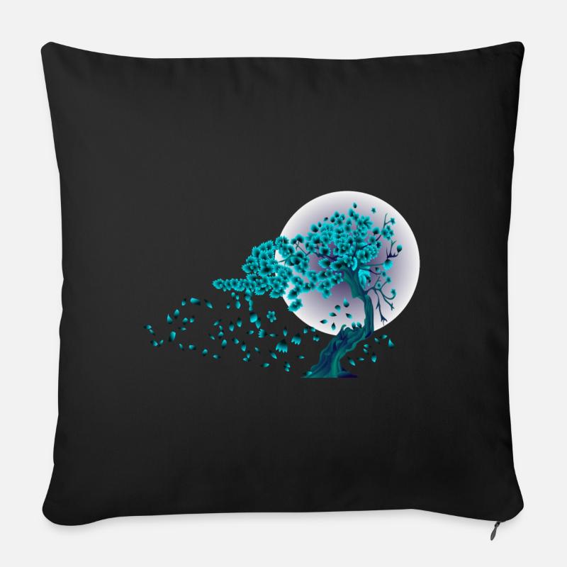 Japan Japanisch Mode Style Natur Baum - Sofakissenbezug 45 x 45 cm - Schwarz