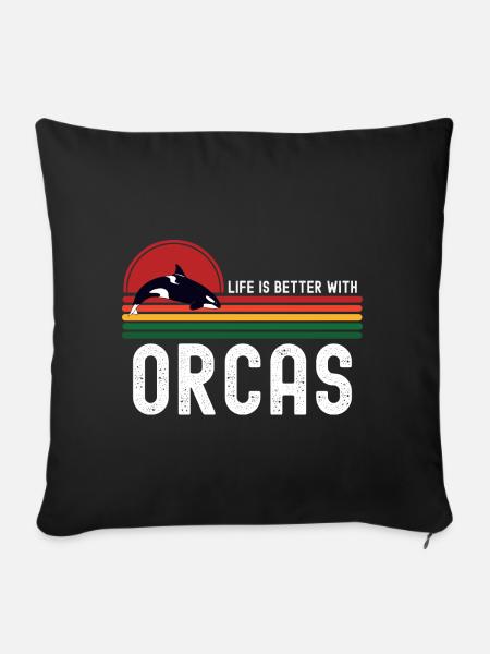 Orca - Sofakissenbezug 45 x 45 cm - Schwarz