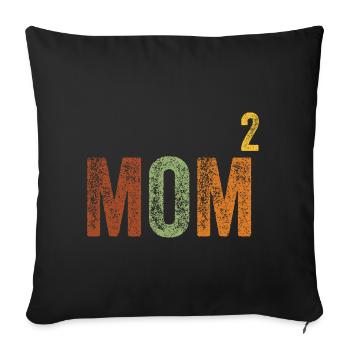 Mama High Two Mother's Day Retro Vintage - Sofa pillowcase 17,3'' x 17,3'' (45 x 45 cm) - black - Front