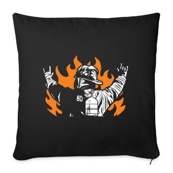 fire brigade - Sofa pillowcase 17,3'' x 17,3'' (45 x 45 cm) - black - Front