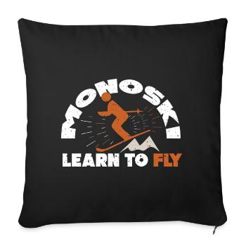 Monoski Geschenkidee Geschenk Monoskifahren Monosk - Sofakissenbezug 45 x 45 cm - Schwarz - Vorne