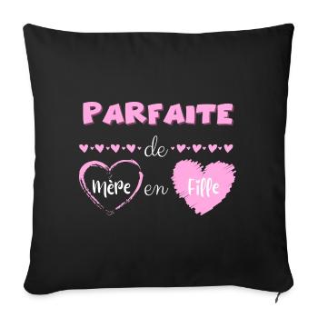 Parfaite de mère en fille - Housse de coussin décorative 45 x 45 cm - noir - Devant