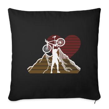 Mountainbike Berg Fahrrad Mountain Bike - Sofa pillowcase 17,3'' x 17,3'' (45 x 45 cm) - black - Front