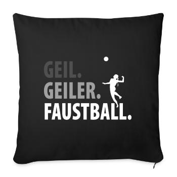 Faustball Faustballer Faustballspieler - Sofakissenbezug 45 x 45 cm - Schwarz - Vorne