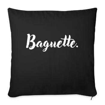 Original baguette france food bread cliché - Sofa pillowcase 17,3'' x 17,3'' (45 x 45 cm) - black - Front