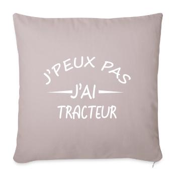 J'peux pas j'ai tracteur - Je peux pas j'ai tracte - Housse de coussin décorative 45 x 45 cm - taupe clair - Devant