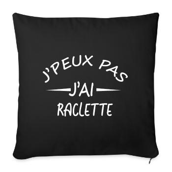 Je peux pas j'ai raclette - Housse de coussin décorative 45 x 45 cm - noir - Devant