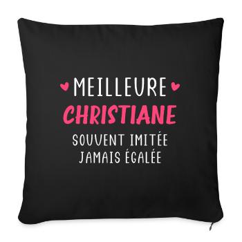 Souvent imitée jamais égalée meilleure christiane - Housse de coussin décorative 45 x 45 cm - noir - Devant