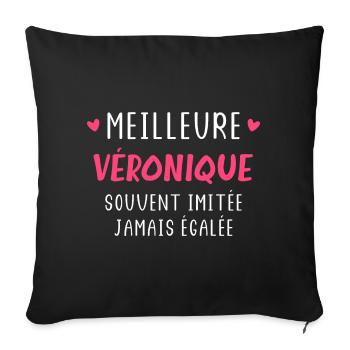 Meilleure véronique souvent imitée jamais égalée - Housse de coussin décorative 45 x 45 cm - noir - Devant