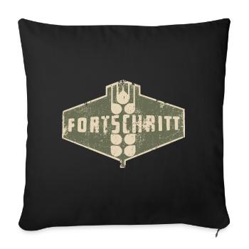 FORTSCHRITT Vintage Logo DDR - Sofakissenbezug 45 x 45 cm - Schwarz - Vorne