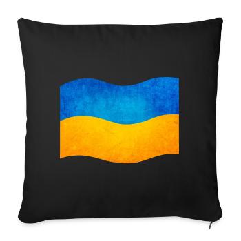 The flag of ukraine, ukrainian flag - Sofa pillowcase 17,3'' x 17,3'' (45 x 45 cm) - black - Front