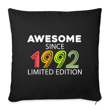 Fantastique depuis 1992 - né en 1992 - Housse de coussin décorative 45 x 45 cm - noir - Devant