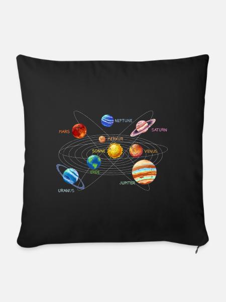 Sonnensystem - Sofakissenbezug 45 x 45 cm - Schwarz