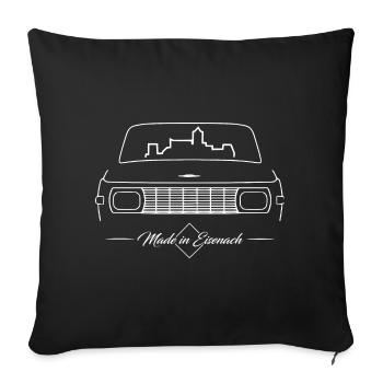Wartburg 353 - Made in Eisenach - GDR Cult - Sofa pillowcase 17,3'' x 17,3'' (45 x 45 cm) - black - Front