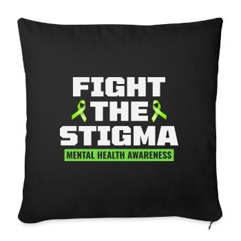 Mental Health Awareness - Sofa pillowcase 17,3'' x 17,3'' (45 x 45 cm) - black - Front