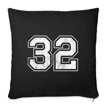 Number 32 - Sofa pillowcase 17,3'' x 17,3'' (45 x 45 cm) - black - Front