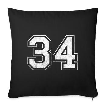 Number 34 - Sofa pillowcase 17,3'' x 17,3'' (45 x 45 cm) - black - Front