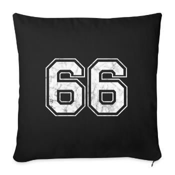 Number 66 - Sofa pillowcase 17,3'' x 17,3'' (45 x 45 cm) - black - Front