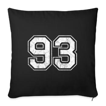 Number 93 - Sofa pillowcase 17,3'' x 17,3'' (45 x 45 cm) - black - Front