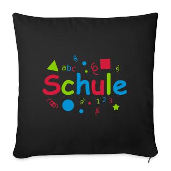 Endlich Schule Einschulung Schüler 1. Klasse - Sofakissenbezug 45 x 45 cm - Schwarz - Vorne