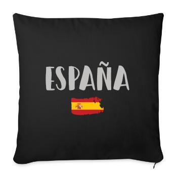 Spanien Fußball Trikot Spanische Flagge - Sofakissenbezug 45 x 45 cm - Schwarz - Vorne