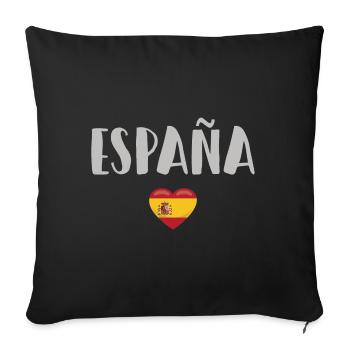Spanien Fußball Trikot Spanische Flagge - Sofakissenbezug 45 x 45 cm - Schwarz - Vorne