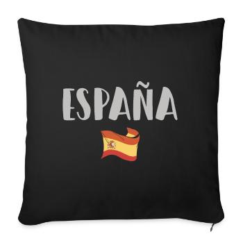 Spanien Fußball Trikot Spanische Flagge - Sofakissenbezug 45 x 45 cm - Schwarz - Vorne