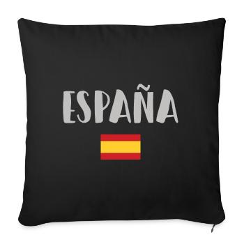 Spanien Fußball Trikot Spanische Flagge - Sofakissenbezug 45 x 45 cm - Schwarz - Vorne