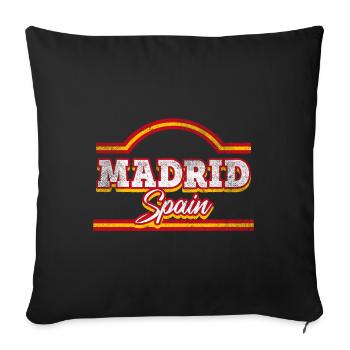 Madrid Spain City Font Vintage Retro - Sofa pillowcase 17,3'' x 17,3'' (45 x 45 cm) - black - Front