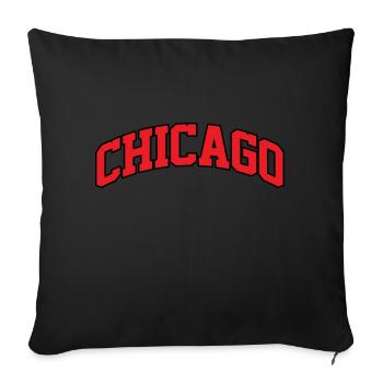 Chicago logo: Collegiate design with urban style - Sofa pillowcase 17,3'' x 17,3'' (45 x 45 cm) - black - Front
