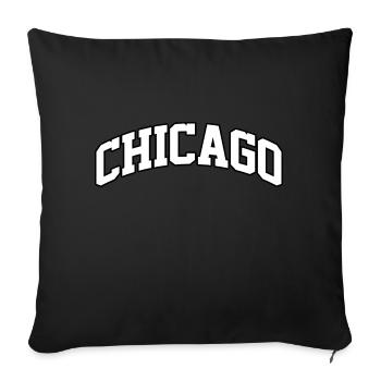 Logo Chicago : Design collégial au style urbain - Housse de coussin décorative 45 x 45 cm - noir - Devant