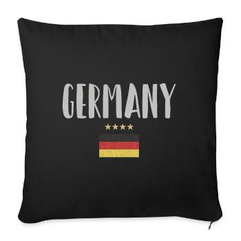 Allemagne Maillot de football Drapeau allemand - Housse de coussin décorative 45 x 45 cm - noir - Devant