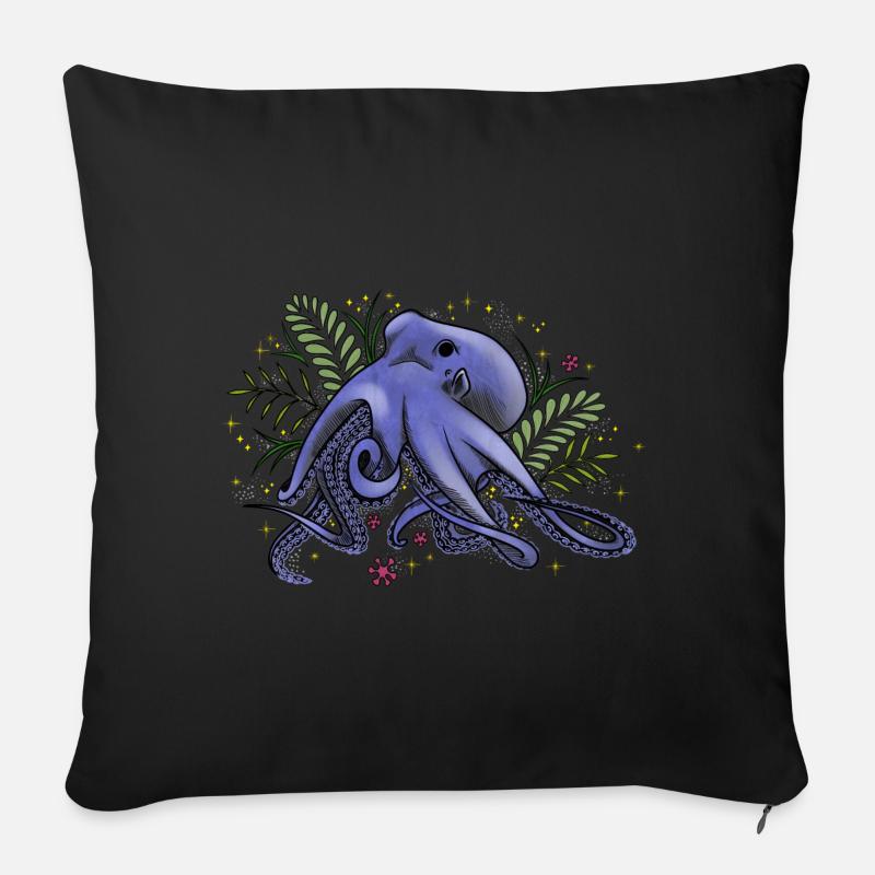 Oktopus - Under the sea - Sofakissenbezug 45 x 45 cm - Schwarz