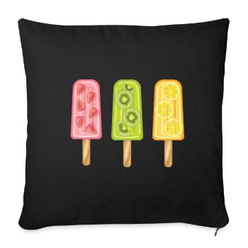 Crème glacée aux fruits - Housse de coussin décorative 45 x 45 cm - noir - Devant