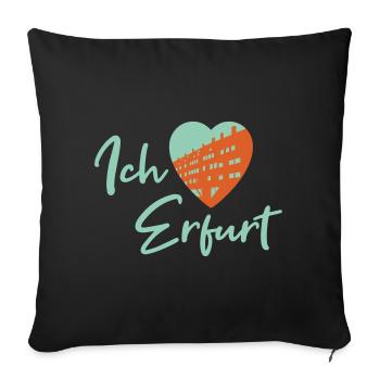 Ich liebe Erfurt - Schriftzug - Sofakissenbezug 45 x 45 cm - Schwarz - Vorne