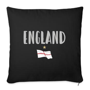 Maillot de football de l’Angleterre Drapeau anglais - Housse de coussin décorative 45 x 45 cm - noir - Devant