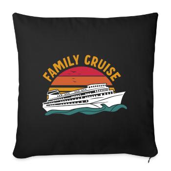 Family Cruise - Sofa pillowcase 17,3'' x 17,3'' (45 x 45 cm) - black - Front