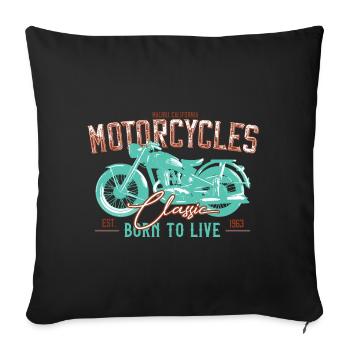 Bikers, motorcyclists - Sofa pillowcase 17,3'' x 17,3'' (45 x 45 cm) - black - Front