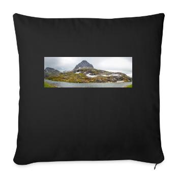 Landscape near Stigfossen water fall at Trollstige - Sofa pillowcase 17,3'' x 17,3'' (45 x 45 cm) - black - Front