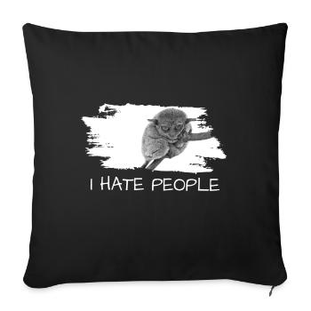 Tarsier i hate people - Sofakissenbezug 45 x 45 cm - Schwarz - Vorne