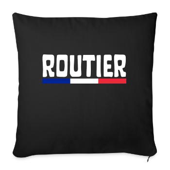 ROUTIER DE FRANCE - Housse de coussin décorative 45 x 45 cm - noir - Devant