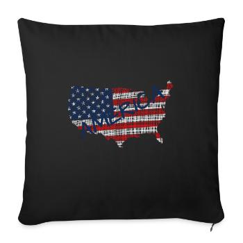 United States of America - Sofakissenbezug 45 x 45 cm - Schwarz - Vorne